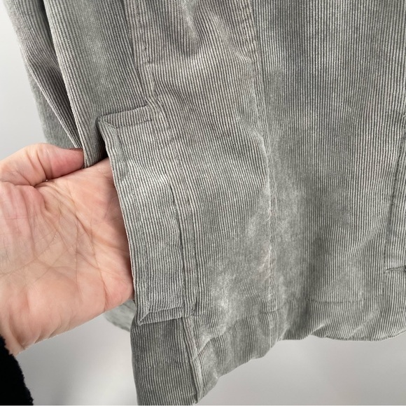 Christopher & Banks Grey Corduroy Long Sleeve Button Up Fitted Jacket Blazer - Picture 6 of 15